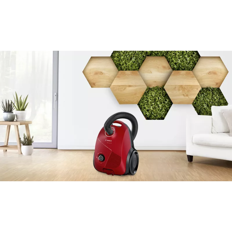 Bosch Serie 2 BGBS2RD1 dulkių siurblys 3,5 L Cilindrinis dulkių siurblys Sausas 600 W Dulkių maišelis