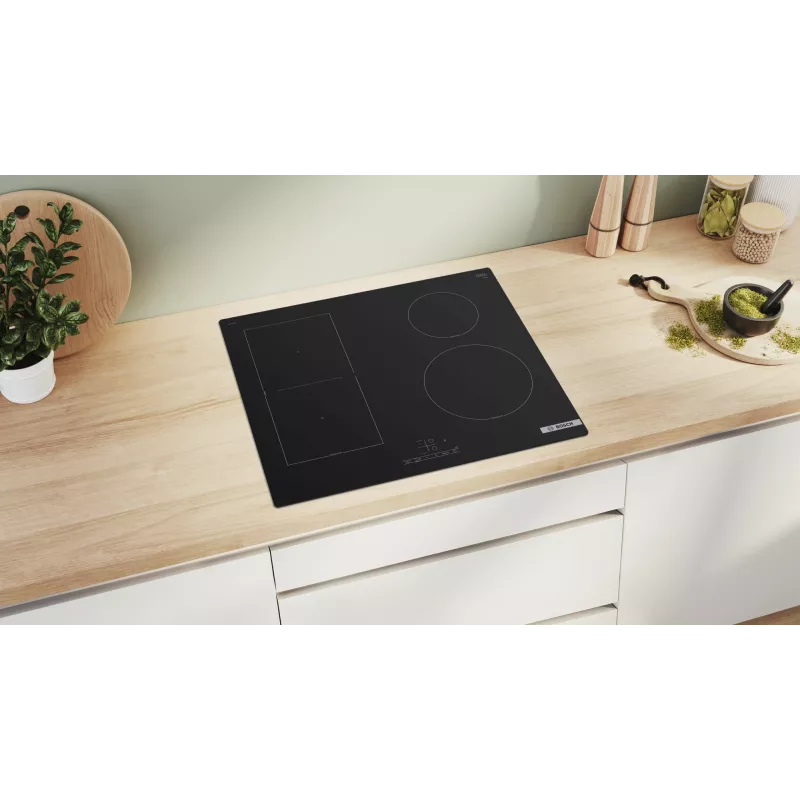 Bosch Serie 4 PVS61RBB5E kaitlentė, juoda, įmontuojama, 60 cm, zoninė indukcinė kaitlentė, 4 zonos