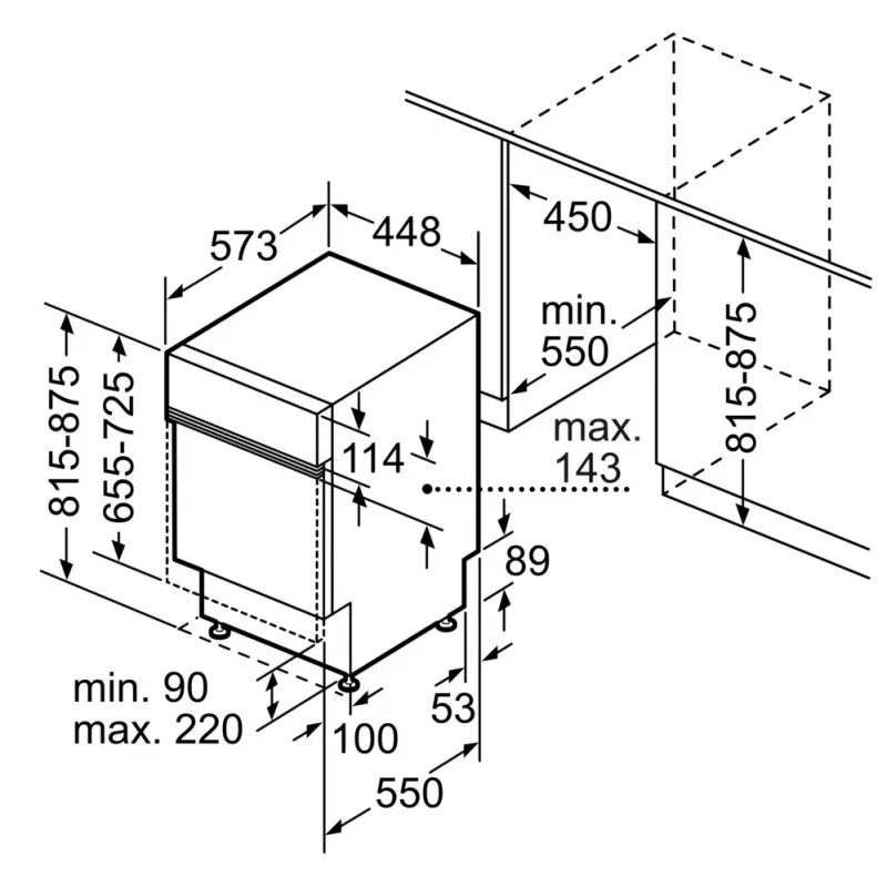 Bosch Serie 4 SPI4HMS49E indaplovė Pusiau įmontuojama 10 komplektų