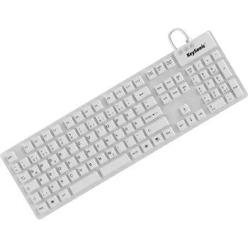 „KeySonic KSK-8030 IN (DE)“ balta klaviatūra, pramoninė, USB, QWERTZ, vokiška