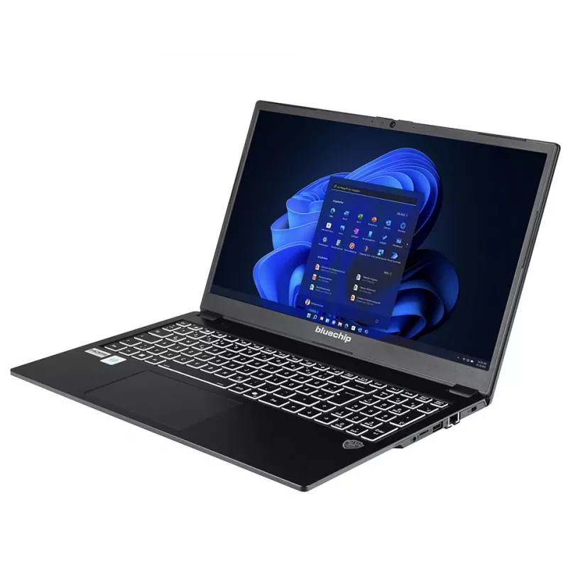 bluechip TRAVELline L15W19 Intel® Core™ 5 procesorius 120U / iki 5.00 GHz, Windows 11 Pro, 15,6 col. nedžiūvantis IPS ekranas, 1.920 x 1.080, 16 GB DDR5, 500 GB NVMe SSD, Intel® Wi-Fi 7, Bluetooth 5.4, Intel® vaizdo plokštė, Thunderbolt™ 4 per Type-C prievadą