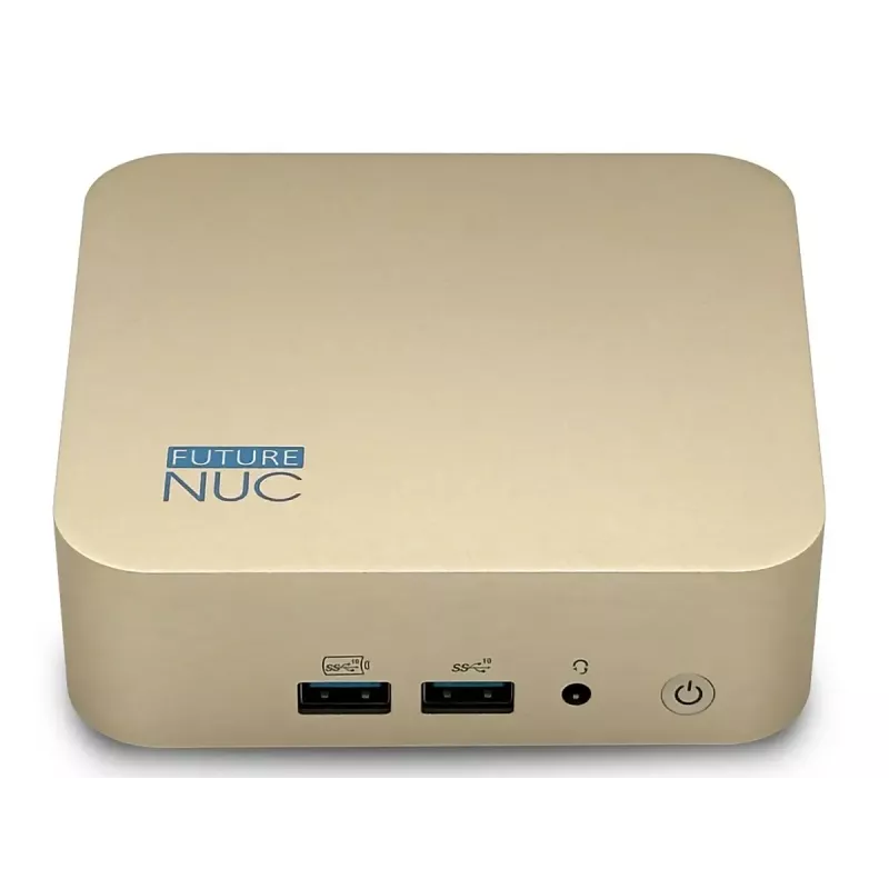 Mini PC FutureNUC Lux NUC 13i5HL – Intel Core i5-13420H, 16 GB DDR4, 512 GB SSD, Intel Iris Xe, Windows 11 Pro, auksinė