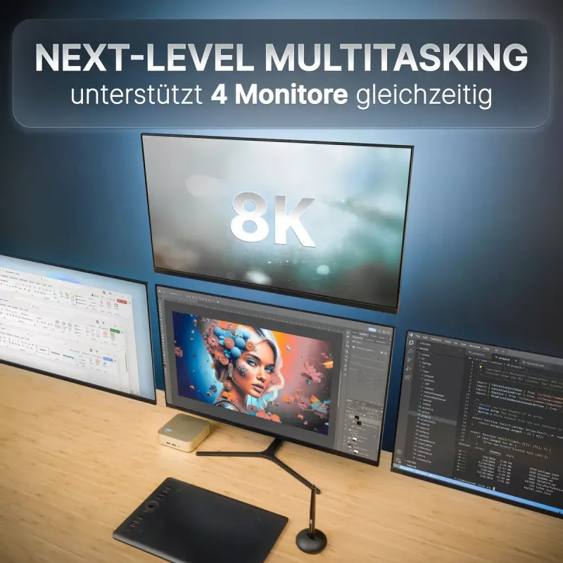 Mini PC FutureNUC Lux NUC 13i5HL – Intel Core i5-13420H, 16 GB DDR4, 512 GB SSD, Intel Iris Xe, Windows 11 Pro, auksinė