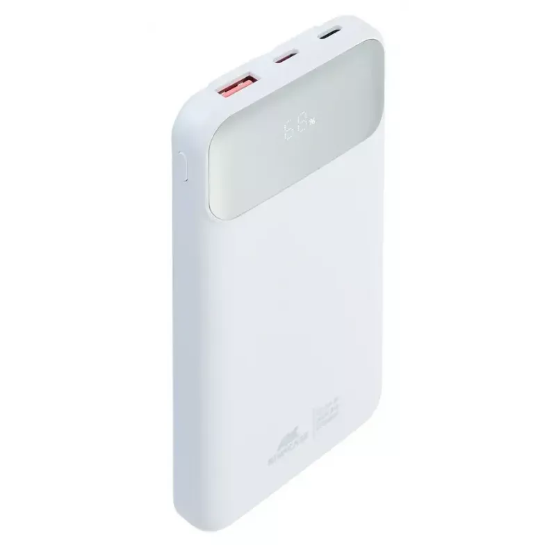 Nešiojama išorinė baterija Rivacase VA2211WH — 10000 mAh, PD 3.0, QC 3.0, 1x USB-A + 2x USB-C, 22.5 W išvestis