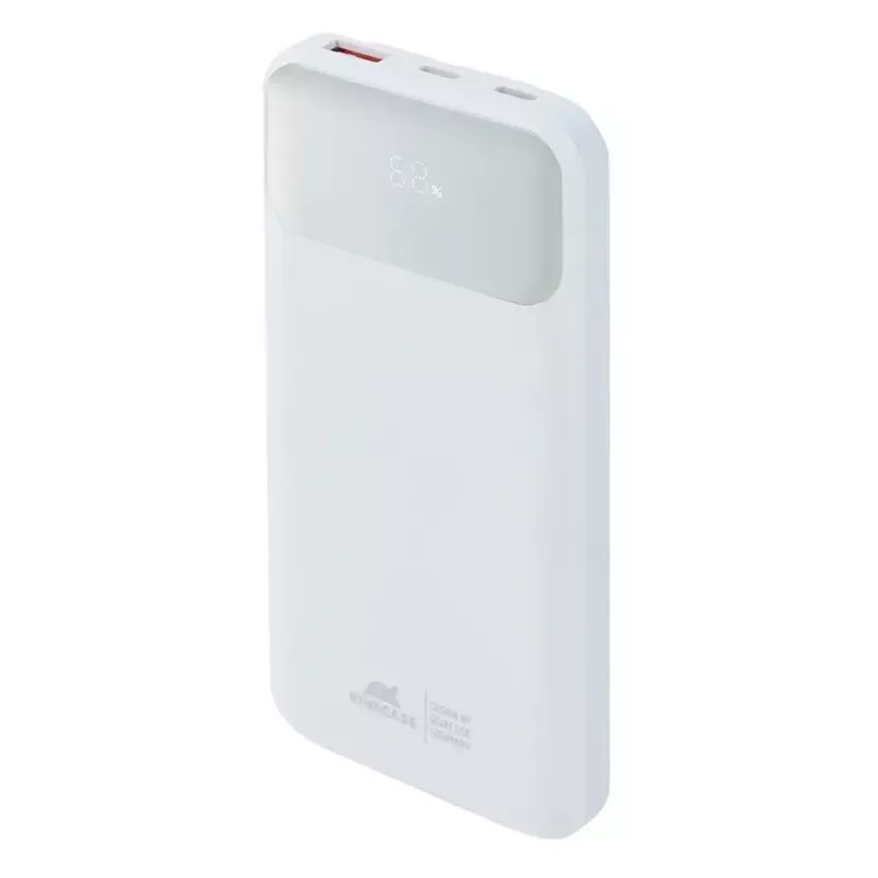 Nešiojama išorinė baterija Rivacase VA2211WH — 10000 mAh, PD 3.0, QC 3.0, 1x USB-A + 2x USB-C, 22.5 W išvestis