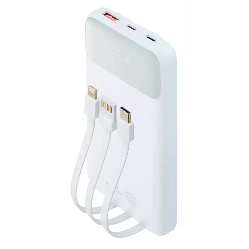 Nešiojama išorinė baterija Rivacase VA2211WH — 10000 mAh, PD 3.0, QC 3.0, 1x USB-A + 2x USB-C, 22.5 W išvestis