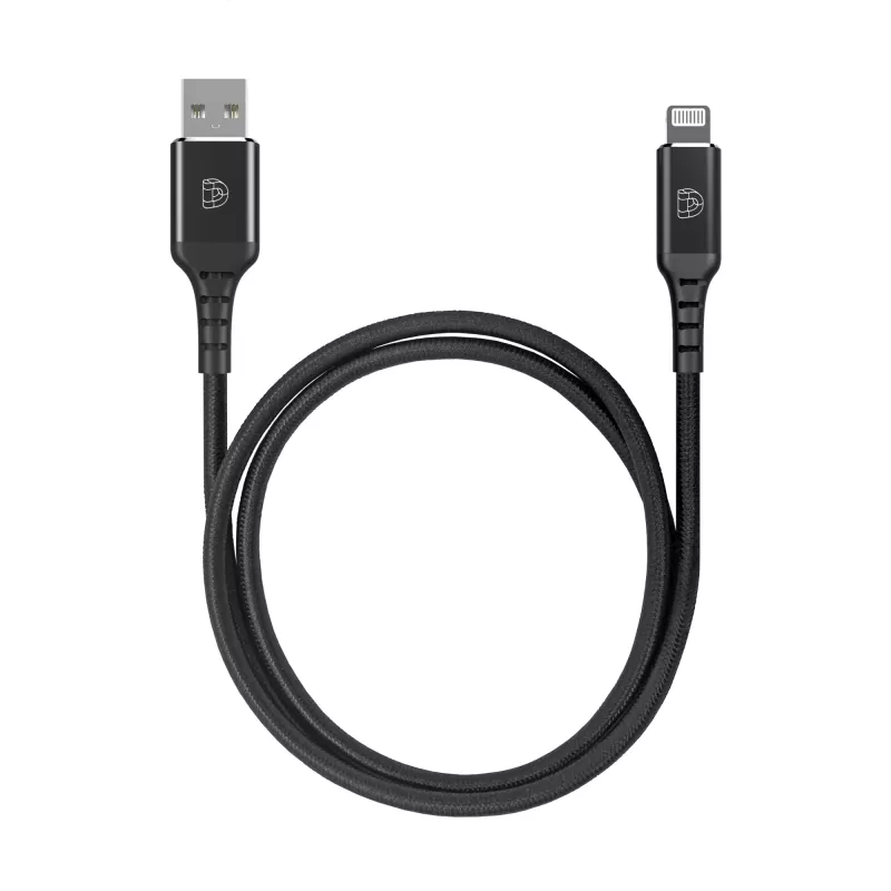 DEQSTER Nyloninis įkrovimo laidas Lightning į USB-A 1m (Apple MFi sertifikuotas) EDU