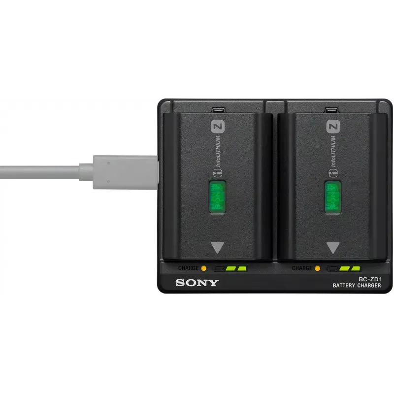Sony BC-ZD1 akumuliatoriaus įkroviklis, skirtas skaitmeninių fotoaparatų akumuliatoriams, USB