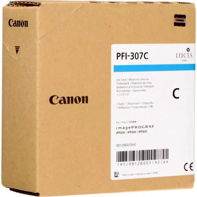 Canon PFI-307C rašalo kasetė originali žydra