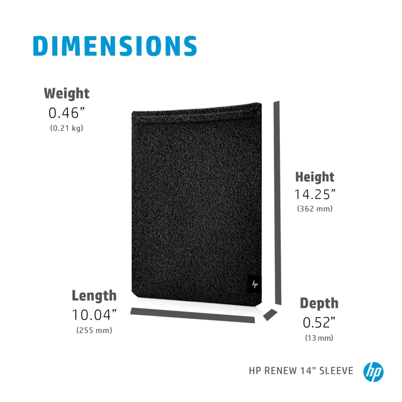 HP Renew 14 nešiojamojo kompiuterio rankovė, rankovės dėklas, 35,6 cm (14 colių), 210 g