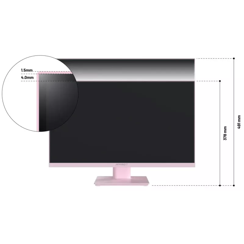 JAPANNEXT JN-I238FHD120F-HSP-PK kompiuterio monitorius 60,5 cm (23,8 col.) 1920 x 1080 pikselių Full HD LCD rožinis