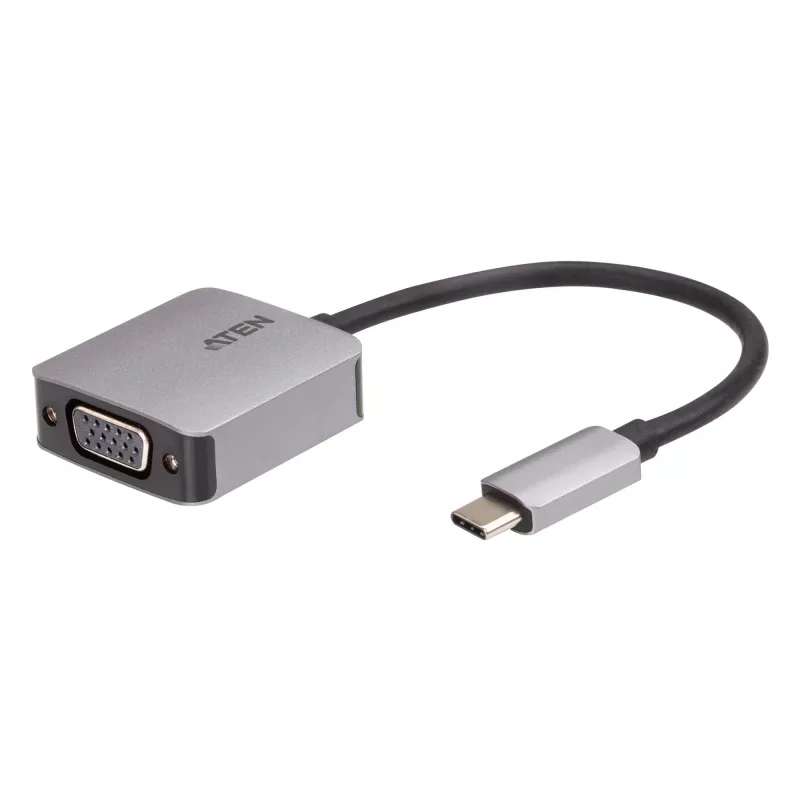 ATEN USB-C – VGA adapteris, USB Type-C, VGA (D-Sub), kištukas, lizdas, tiesus, tiesus