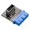 Jungčių adapteris Akasa AK-CBUB51-BK USB 3.0 19 kontaktų į USB 3.1 A, mėlynas