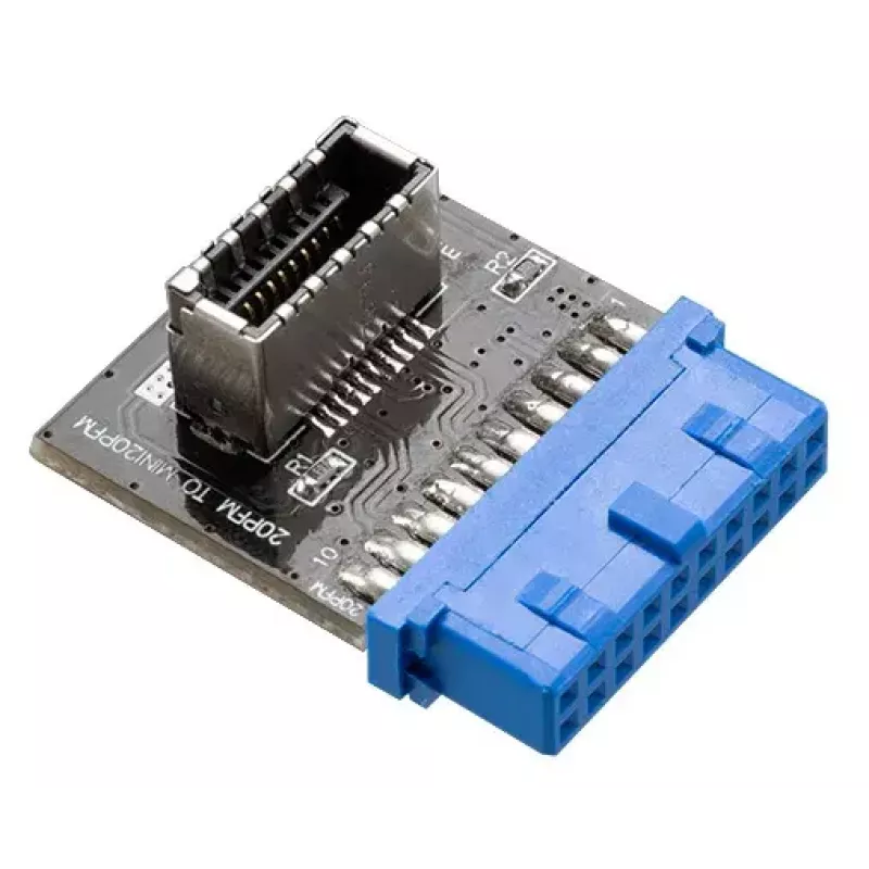 Jungčių adapteris Akasa AK-CBUB51-BK USB 3.0 19 kontaktų į USB 3.1 A, mėlynas