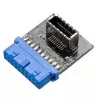 Jungčių adapteris Akasa AK-CBUB51-BK USB 3.0 19 kontaktų į USB 3.1 A, mėlynas