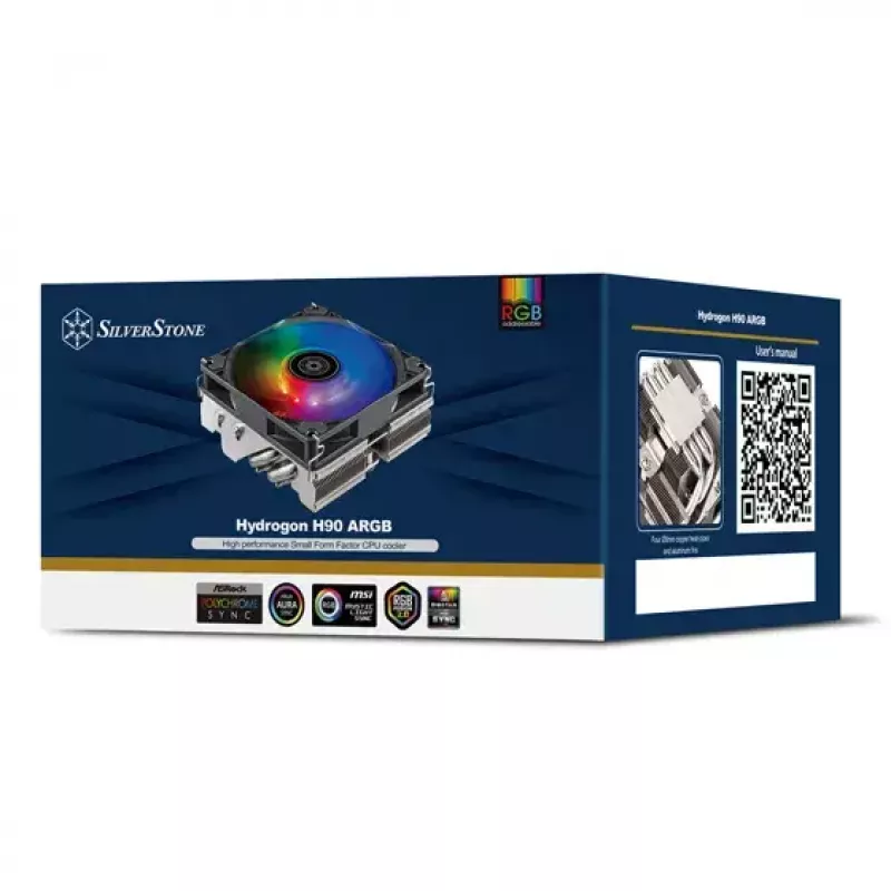 Ventiliatorius Sidabrinėstone Hydrogon H90 ARGB 9,2 cm juodas 500-2600 RPM