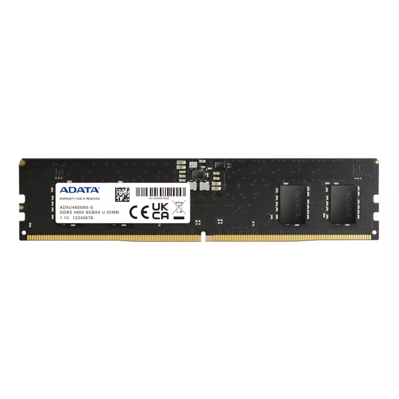 ADATA AD5U48008G-S atminties modulis 8 GB 1 x 8 GB DDR5 288 kontaktų DIMM ECC