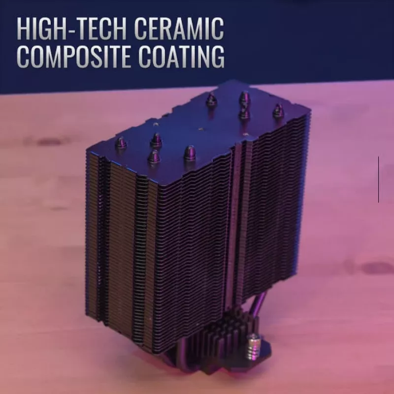 Oro aušintuvas AEROCOOL Rime 4 120 mm ventiliatorius su hidrauliniu guoliu, 4 šilumos vamzdeliai, TDP 230 W, juodas