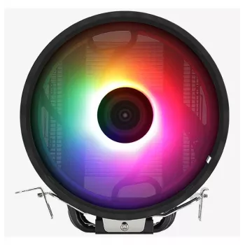 Oro aušintuvas AEROCOOL Rave 3 FRGB 120 mm juodas baltas — 4 šilumos vamzdeliai, ARGB, hidraulinis guolis, 1800 RPM