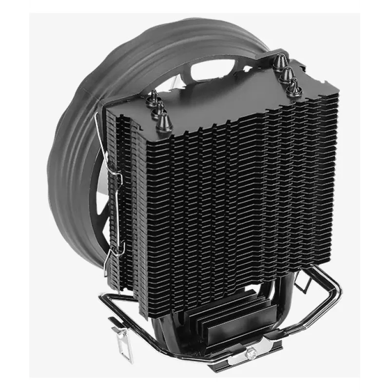 Oro aušintuvas AEROCOOL Rave 3 FRGB 120 mm juodas baltas — 4 šilumos vamzdeliai, ARGB, hidraulinis guolis, 1800 RPM