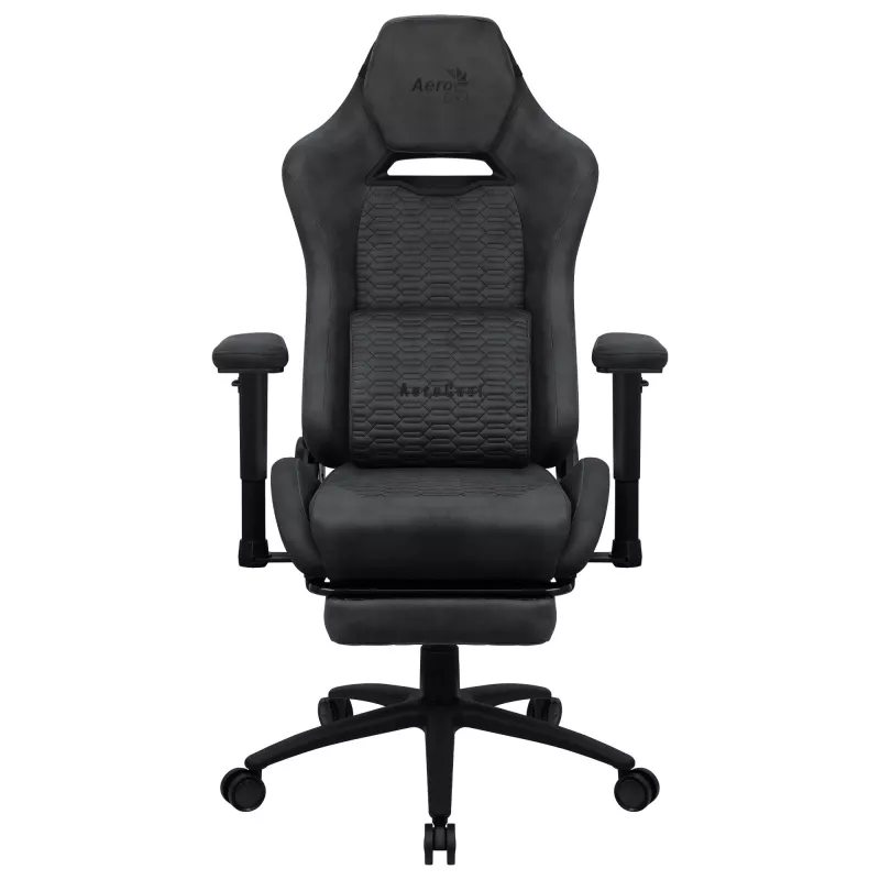 Universali žaidimų kėdė AEROCOOL ROYALSLATEGR — paminkštinta sėdynė, pilka, plieninis rėmas, maks. naudotojo svoris 150 kg