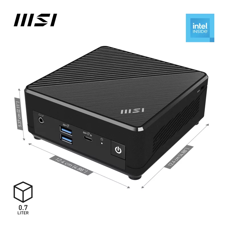 MSI Cubi N ADL-006DE Intel® N N200 4 GB DDR4-SDRAM 128 GB SSD Windows 11 Pro Mini PC juoda