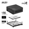 MSI Cubi N ADL-006DE Intel® N N200 4 GB DDR4-SDRAM 128 GB SSD Windows 11 Pro Mini PC juoda