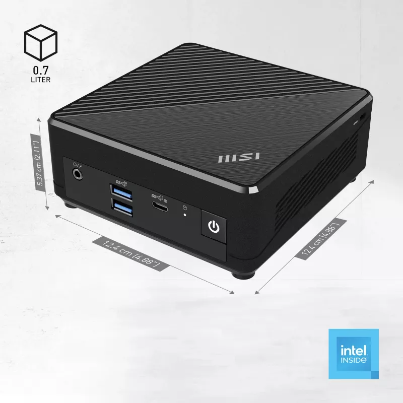 MSI Cubi N ADL-006DE Intel® N N200 4 GB DDR4-SDRAM 128 GB SSD Windows 11 Pro Mini PC juoda