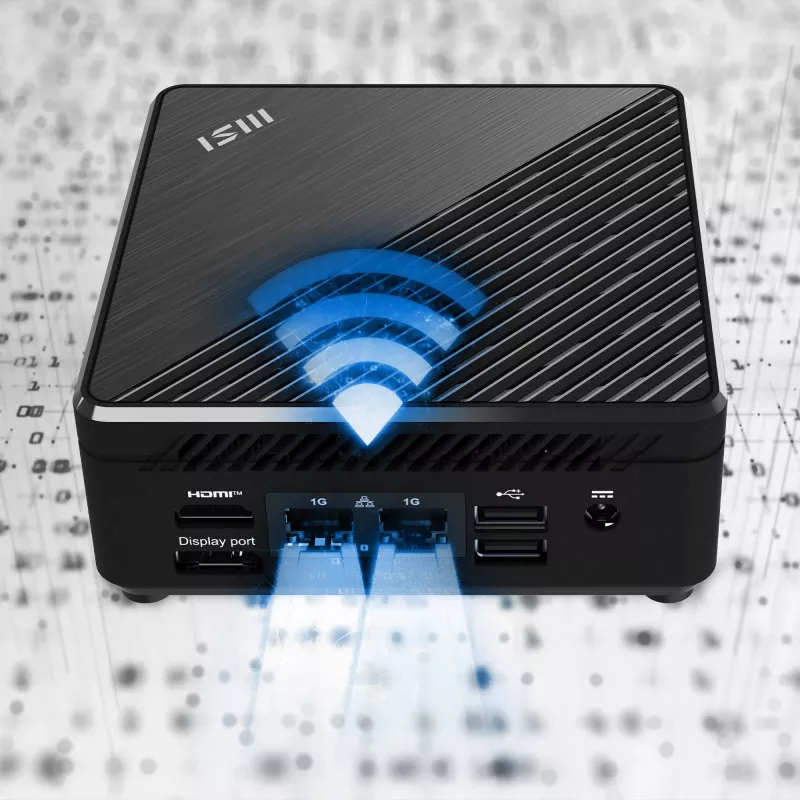 MSI Cubi N ADL-006DE Intel® N N200 4 GB DDR4-SDRAM 128 GB SSD Windows 11 Pro Mini PC juoda