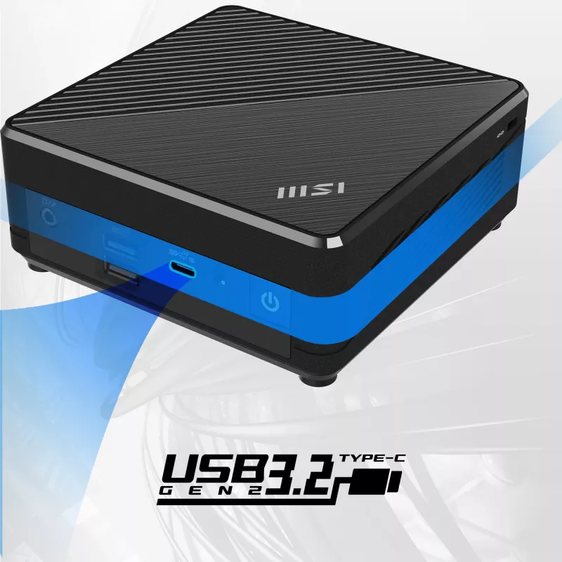 MSI Cubi N ADL-006DE Intel® N N200 4 GB DDR4-SDRAM 128 GB SSD Windows 11 Pro Mini PC juoda