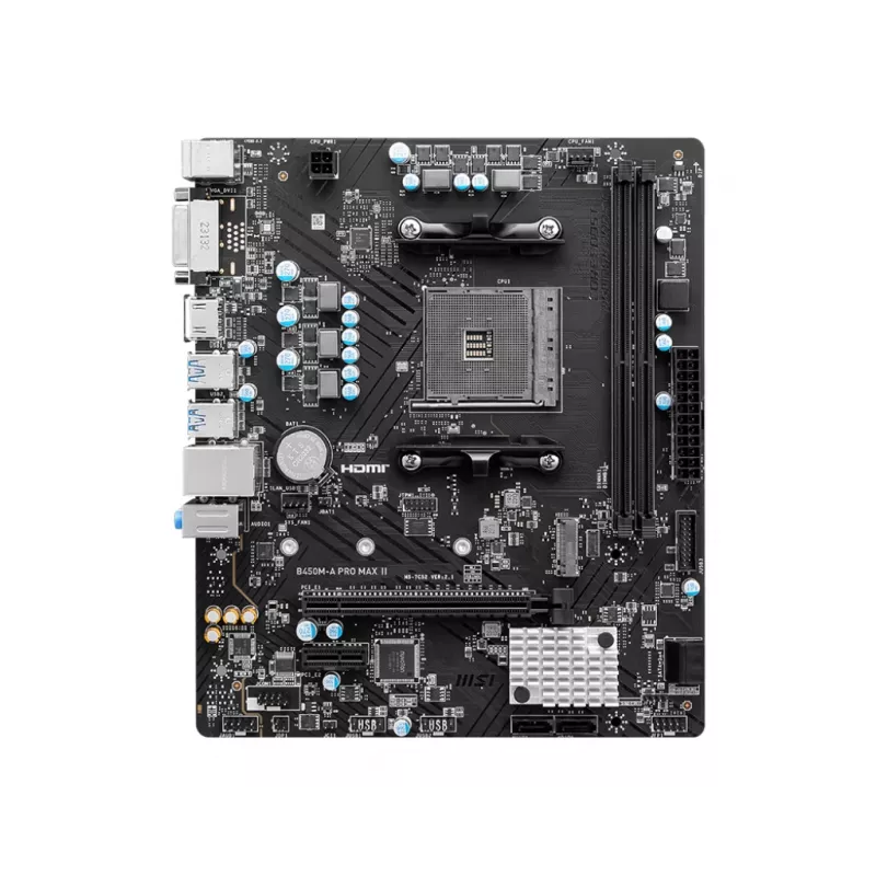 MSI B450M-A PRO MAX II pagrindinė plokštė AMD B450 lizdas AM4 mikro ATX