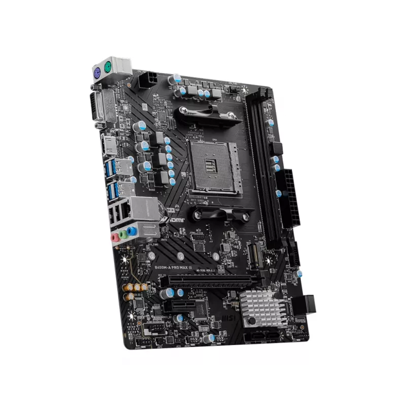 MSI B450M-A PRO MAX II pagrindinė plokštė AMD B450 lizdas AM4 mikro ATX