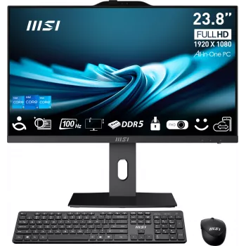 MSI Pro AP242P 14M-649XEU Intel® Core™ i5 i5-14400 60.5 cm (23.8 col.) 1920 x 1080 pikselių Viskas viename kompiuteris 16 GB DDR5-SDRAM 512 GB SSD Wi-Fi 6E (802.11ax) Juoda