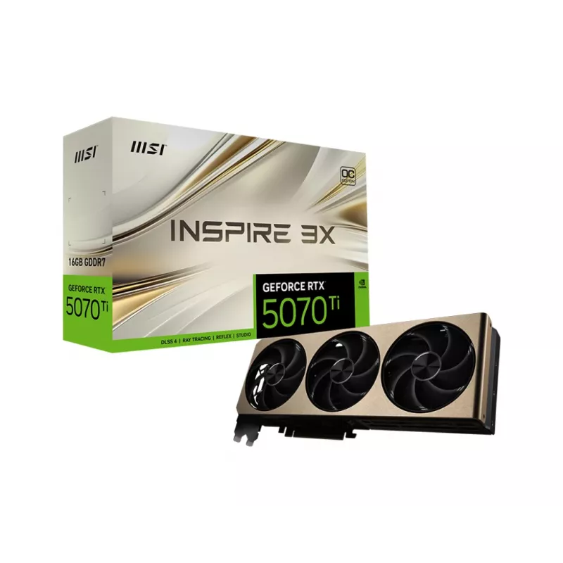 MSI GEFORCE RTX 5070 TI 16G INSPIRE 3X OC vaizdo plokštė NVIDIA 16 GB GDDR7
