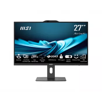 MSI Pro AP272P 14M-867XEU Intel® Core™ i5 i5-14400 68.6 cm (27 colių) 1920 x 1080 pikselių „Viskas viename“ kompiuteris 16 GB DDR5-SDRAM 512 GB SSD Wi-Fi 6E (802.11ax) juodas