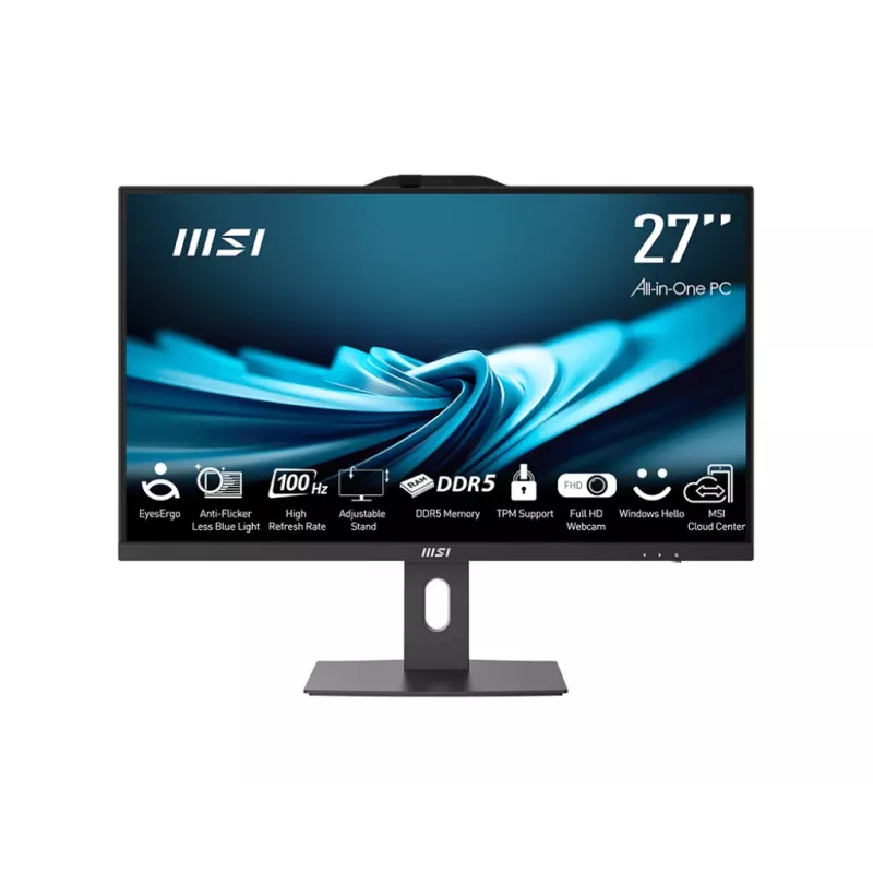 MSI Pro AP272P 14M-867XEU Intel® Core™ i5 i5-14400 68.6 cm (27 colių) 1920 x 1080 pikselių „Viskas viename“ kompiuteris 16 GB DDR5-SDRAM 512 GB SSD Wi-Fi 6E (802.11ax) juodas