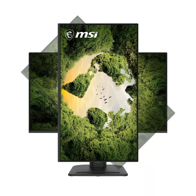 27 colių MSI Pro MP275PGN E14 kompiuterio monitorius, 1920×1080 Full HD IPS, 4 ms, 300 cd/m², VESA, garsiakalbiai, reguliuojamas aukštis, juodas