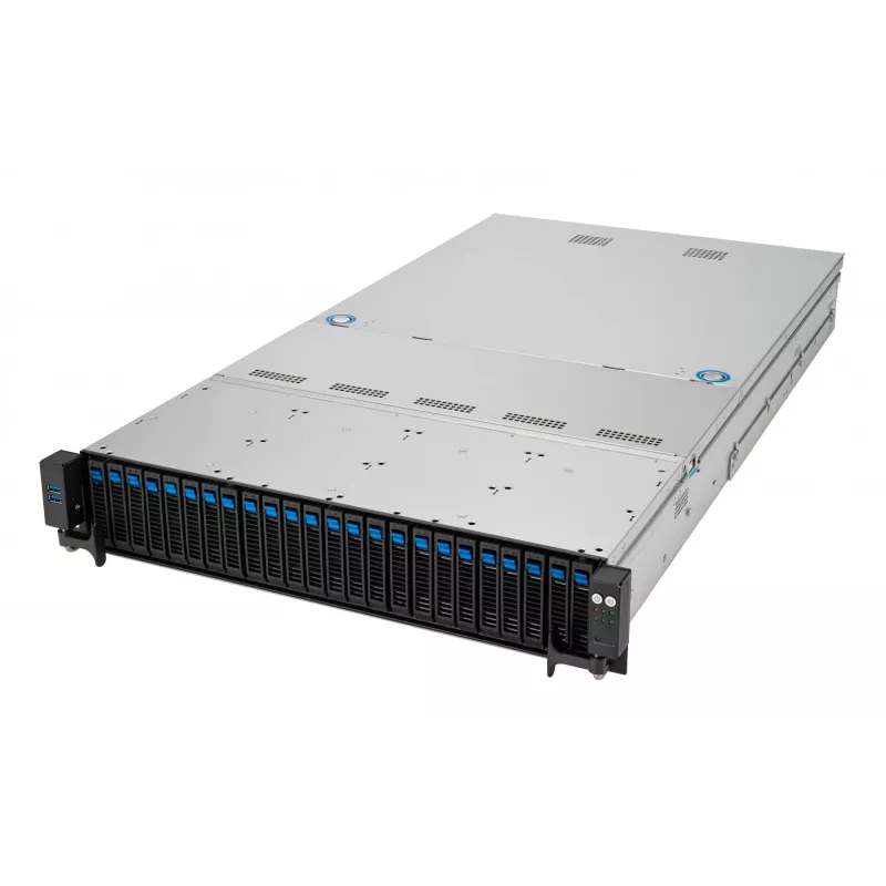 Stovo serveris ASUS RS520A-E12-RS24U lizdas SP5, AMD EPYC 9004, 1 CPU, 24x DDR5 DIMM, iki 6,14 TB, 2U, 26x 2,5 colio skyrių, 1600 W PSU