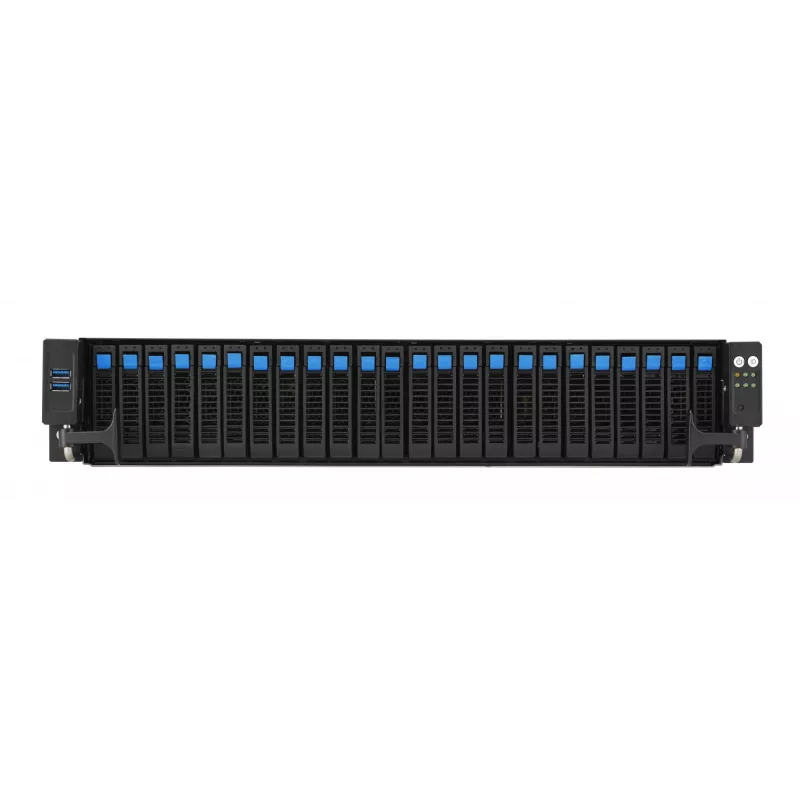 Stovo serveris ASUS RS520A-E12-RS24U lizdas SP5, AMD EPYC 9004, 1 CPU, 24x DDR5 DIMM, iki 6,14 TB, 2U, 26x 2,5 colio skyrių, 1600 W PSU