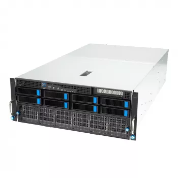 Stovo serveris ASUS ESC8000A-E12-SKU2 (4U) — palaiko 2× AMD EPYC 9004, DDR5 iki 6 TB, 24 DIMM, 3000 W maitinimo šaltinis