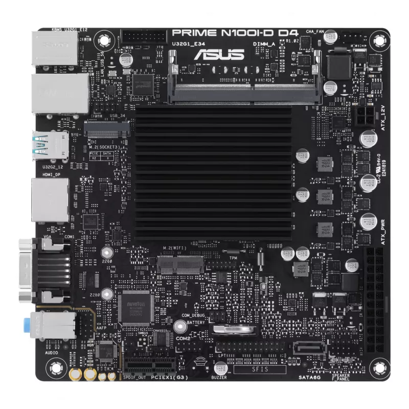 Pagrindinė plokštė ASUS PRIME N100I-D D4, Intel mikroschemų rinkinys, NA lizdas, mini ITX