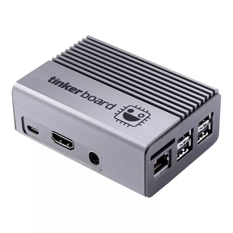 Kompiuterio korpusas ASUS Tinker Fanless — aliuminis, sidabrinis, pasyviai aušinamas korpusas