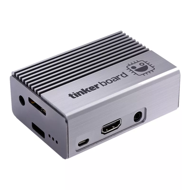 Kompiuterio korpusas ASUS Tinker Fanless — aliuminis, sidabrinis, pasyviai aušinamas korpusas