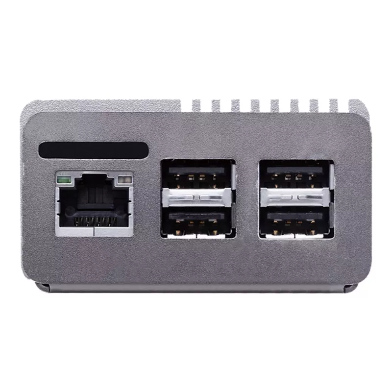 Kompiuterio korpusas ASUS Tinker Fanless — aliuminis, sidabrinis, pasyviai aušinamas korpusas