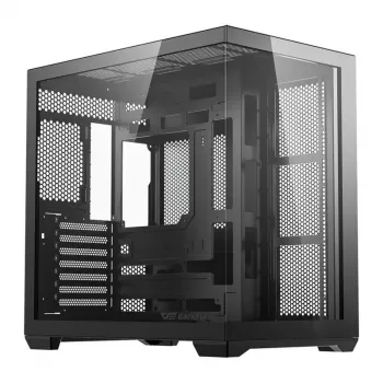 Kompiuterio korpusas Darkflash C280 (juodas) – midi bokštas ATX suderinamas, priekinis tinklinis skydelis