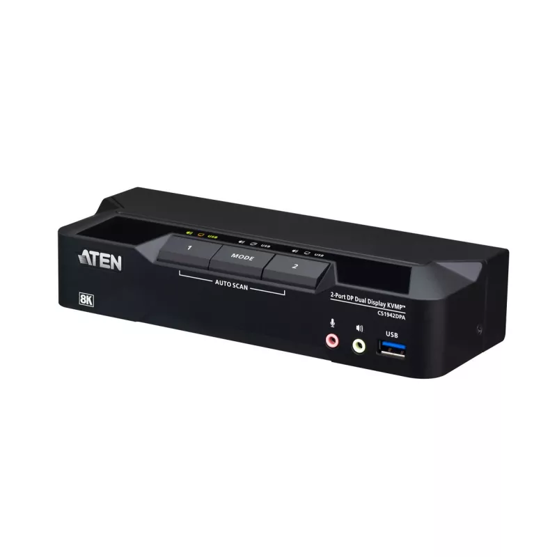 KVM Switch ATEN CS1942DPA – 2 prievadų USB 3.0 dvigubo ekrano DisplayPort 8K 60Hz