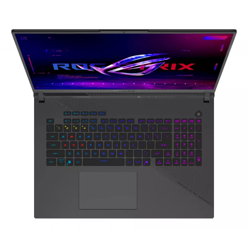 ASUS ROG Strix G18 G814PP-S8014W AMD Ryzen™ 9 8940HX Nešiojamasis kompiuteris 45,7 cm (18 colių) WUXGA 32 GB DDR5-SDRAM 1 TB SSD NVIDIA GeForce RTX 5070 Wi-Fi 6E (802.11ax) Windows 11 Home Vokiška Juoda, Pilka