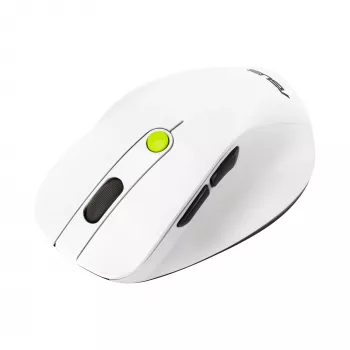 Pelė ASUS MD105 /VT-GN — dešiniarankė RF belaidė + Bluetooth, 2400 DPI, slinkties ratukas, maitinama baterijomis, balta/žalia