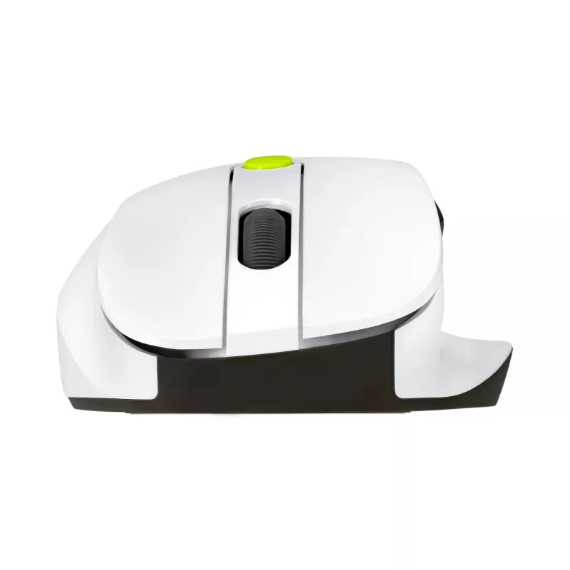 Pelė ASUS MD105 /VT-GN — dešiniarankė RF belaidė + Bluetooth, 2400 DPI, slinkties ratukas, maitinama baterijomis, balta/žalia