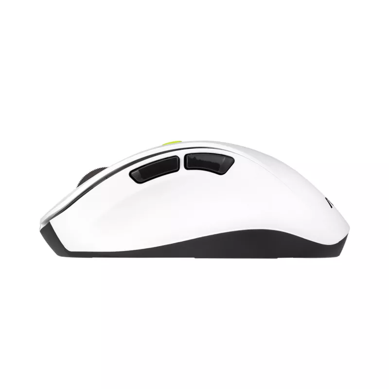 Pelė ASUS MD105 /VT-GN — dešiniarankė RF belaidė + Bluetooth, 2400 DPI, slinkties ratukas, maitinama baterijomis, balta/žalia